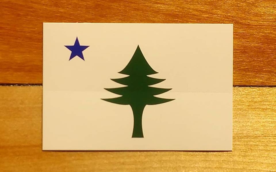 Original Maine Flag Sticker — Original Maine - hats, shirts, stickers and  more featuring the original 1901 Maine flag