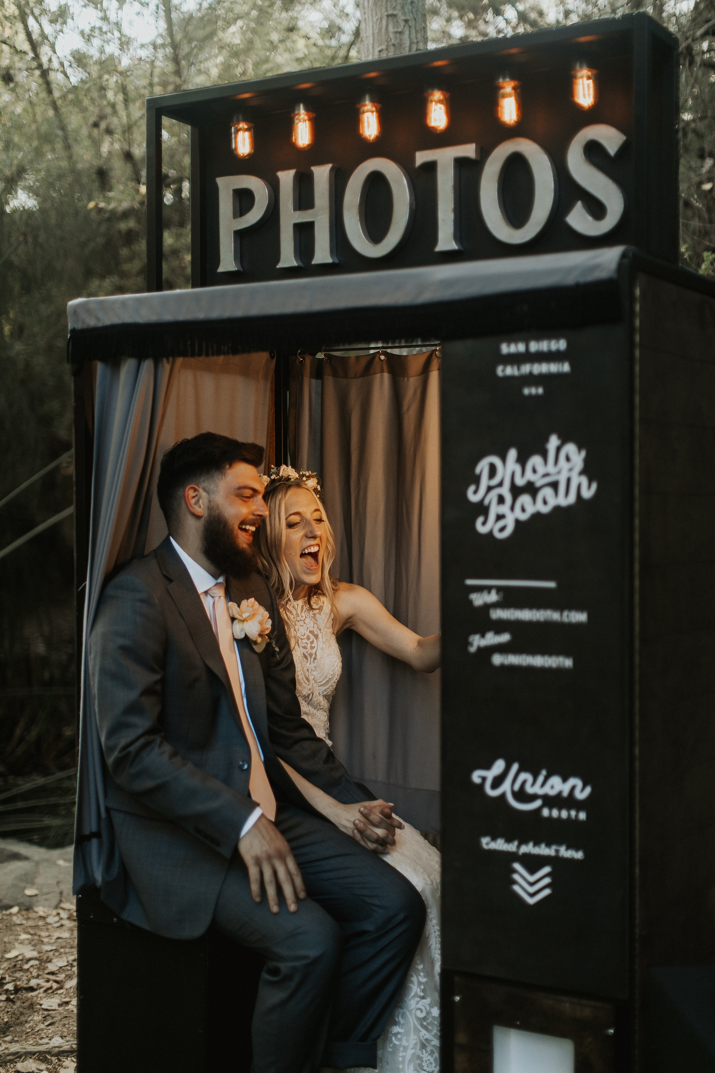 Vintage style wedding photo booth by Union Booth California