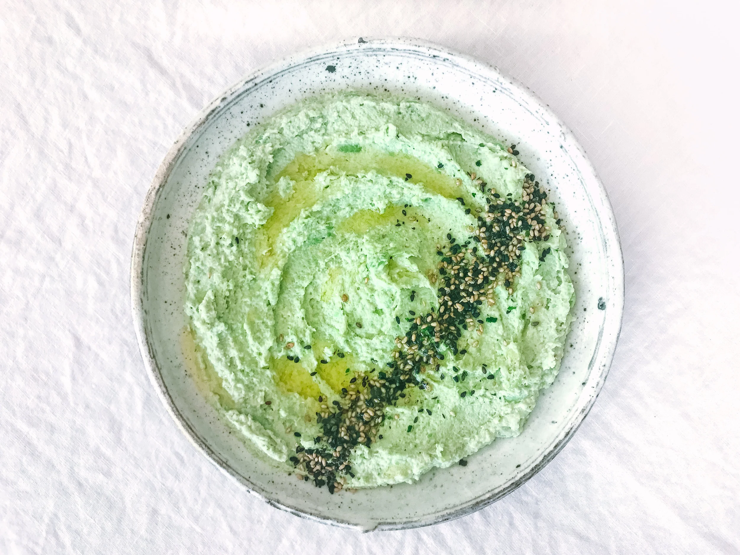 Yuzu Edamame Hummus with Furikake