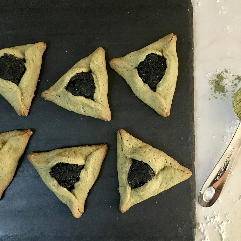  Matcha Black Sesame Hamantaschen for Purim