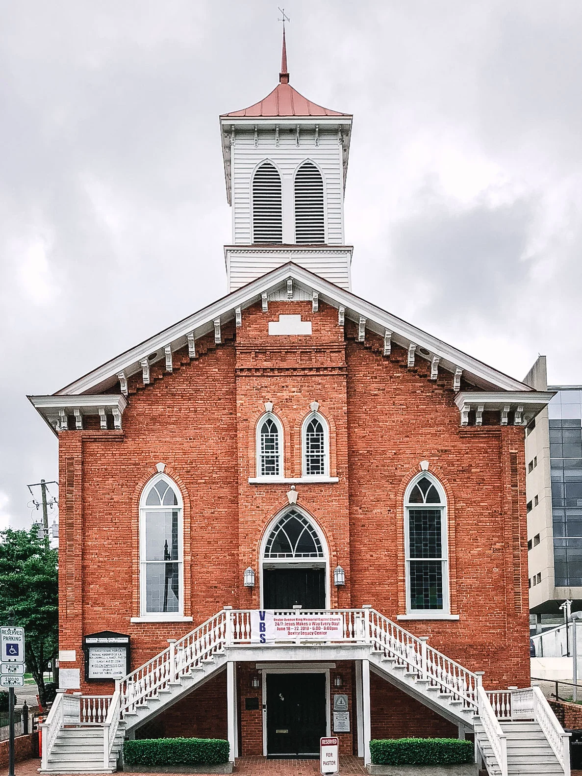 The Dexter Avenue Baptist Church, where Dr. Martin Luther King was a paster during the late 50's. It is one of the first African American churches in the country and was a key meeting location during the Civil Rights movement.