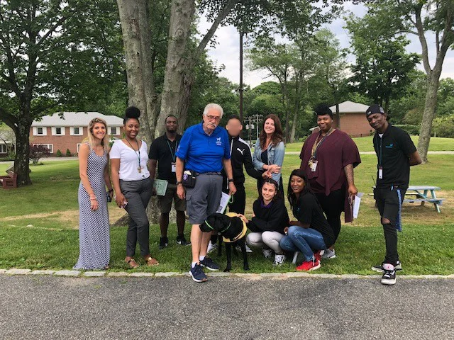 RISE Program After collecting donations for The Guide Dog Foundation, the RISE Program received a visit from Barbara, a 16-month old guide dog in training and her puppy raiser Bill!