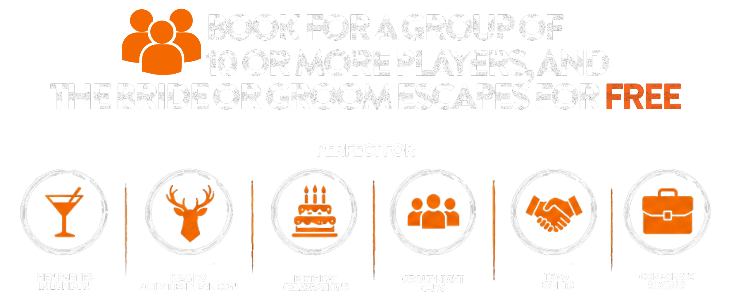 Group booking offer at Escape Leicester where the bride or groom plays free with groups of 10 or more players