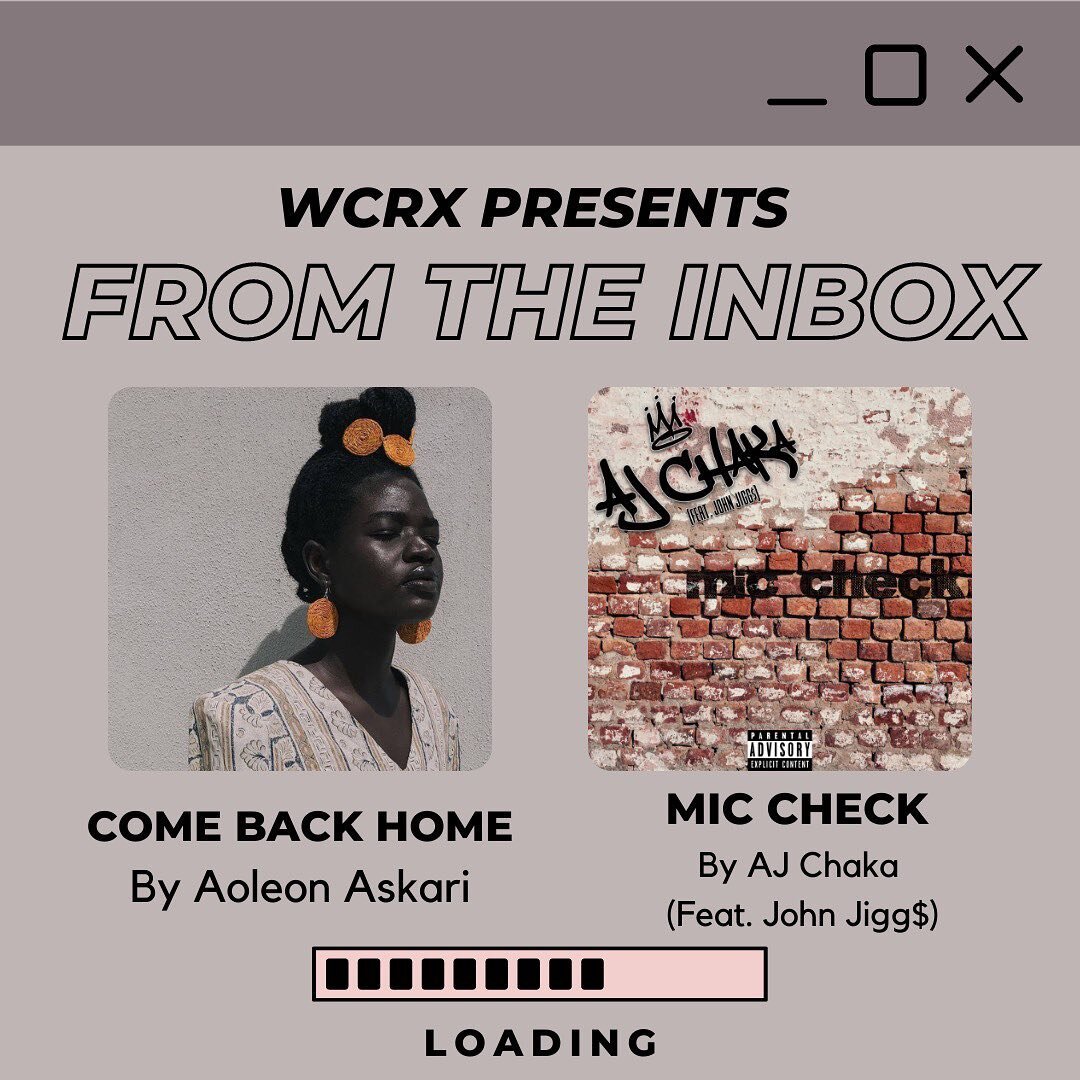Here&rsquo;s your information on this weeks From the Inbox: 

Tomorrow we&rsquo;re playing &ldquo;Come Back Home&rdquo; by Aoleon Askari at 2:00PM, hear it again at 5:30PM CST 🌟

This Thursday we&rsquo;re playing &ldquo;Mic Check&rdquo; by AJ Chaka 