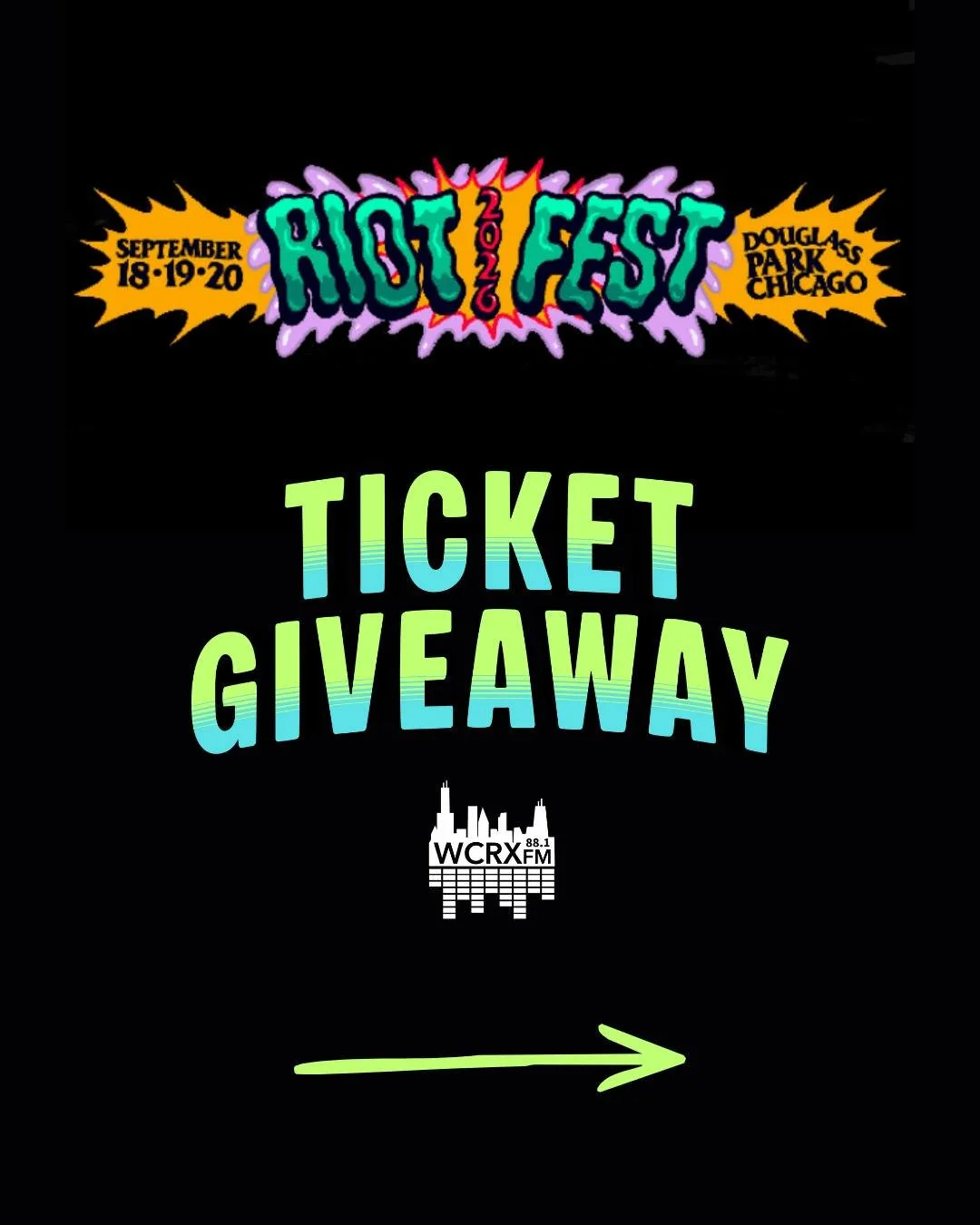 Want free tickets to Riot Fest? We got you! Enter to win a pair of weekend passes by following three easy steps...

1. Follow @WCRXFM &amp; @riot_fest ☺️
2. Like and repost this post 🩵🔄
3. Tell us what band you are excited to see in the comments ⬇️