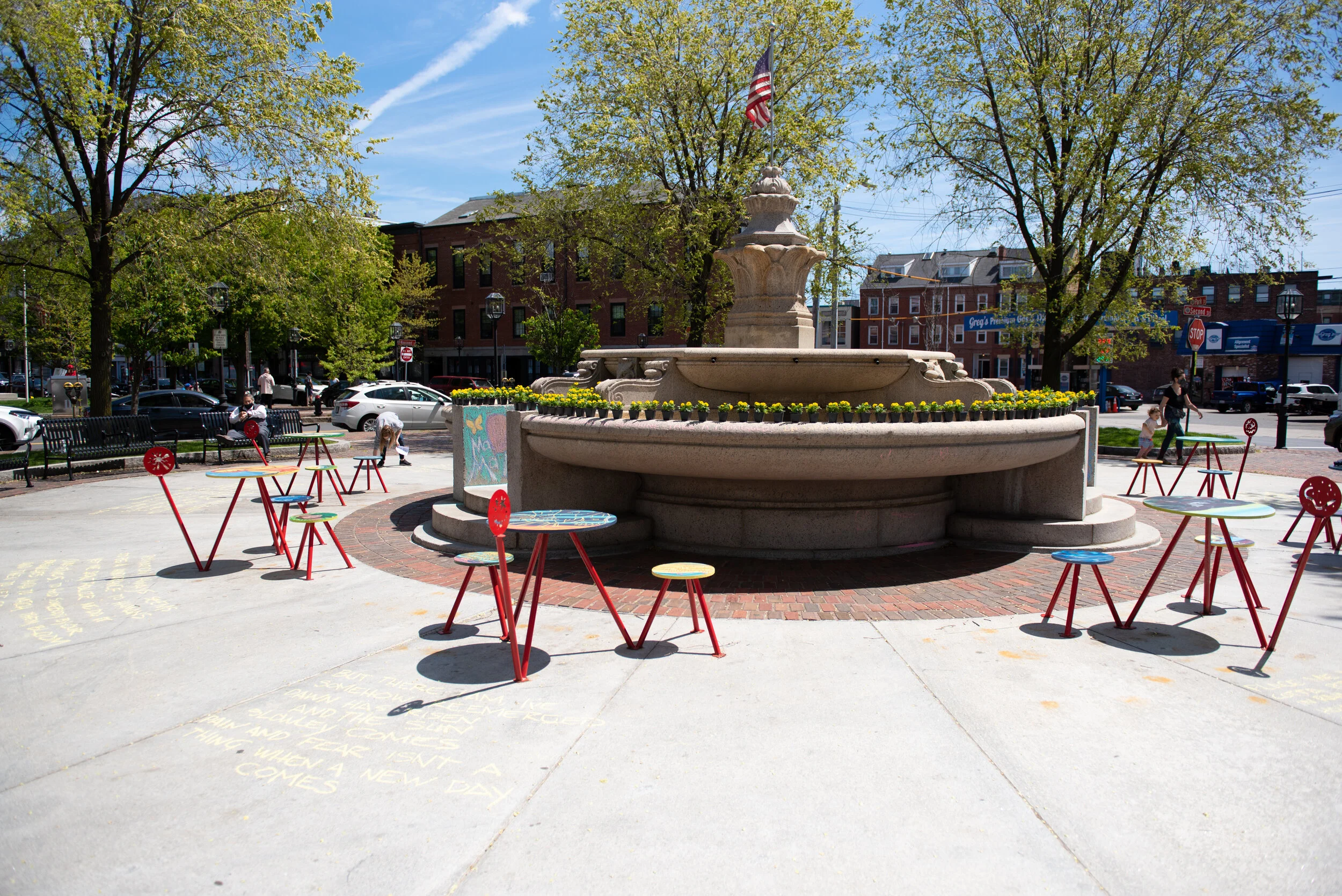 Depicted above are the nine painted tables illustrating the nine days of mourning. Photos by: Matt Frank