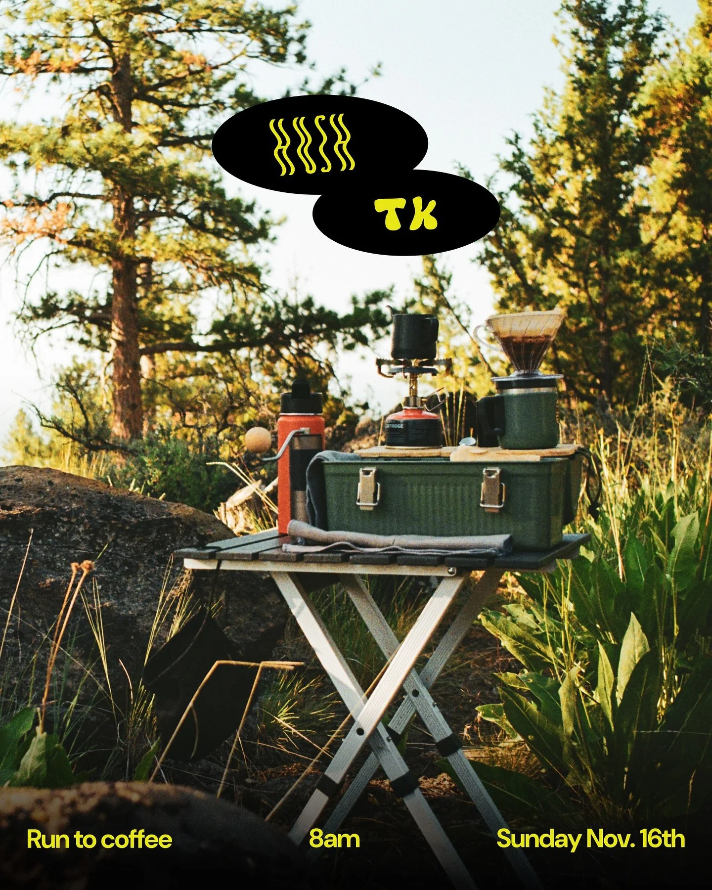 your favorite bend duo is back for another run to coffee collab! THIS SUNDAY NOV 16 AT 8 AM @thetrailkooks will lead a 3.5 mile run ending with (free!) @hushhushcoffee in a secret location in the woods. kooks style 🤝 hush style. 

to join us, meet t
