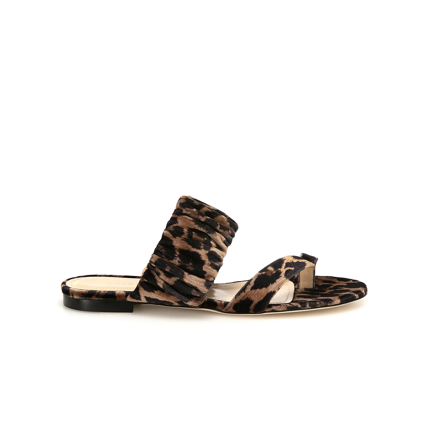 'EMILIANA' - LEOPARD VELVET FLAT SANDAL CHLOE GOSSELIN