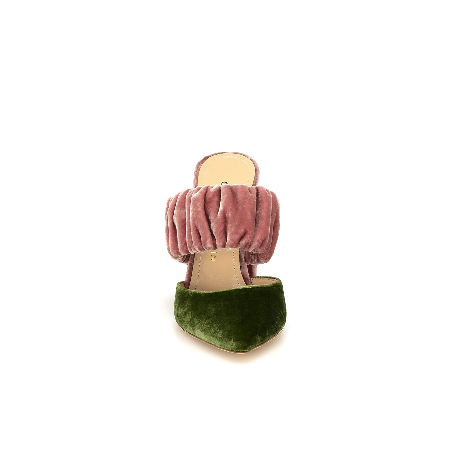 'KIERA' - PINK MOSS VELVET MULE CHLOE GOSSELIN