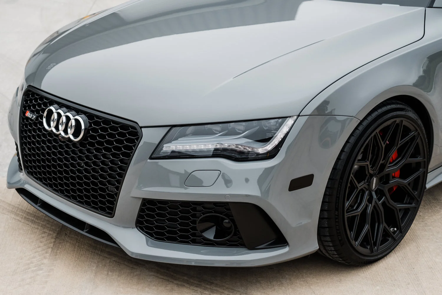Audi RS7 Vinyl Wrap Blackout Accents Nardo Grey — Wichita Clear