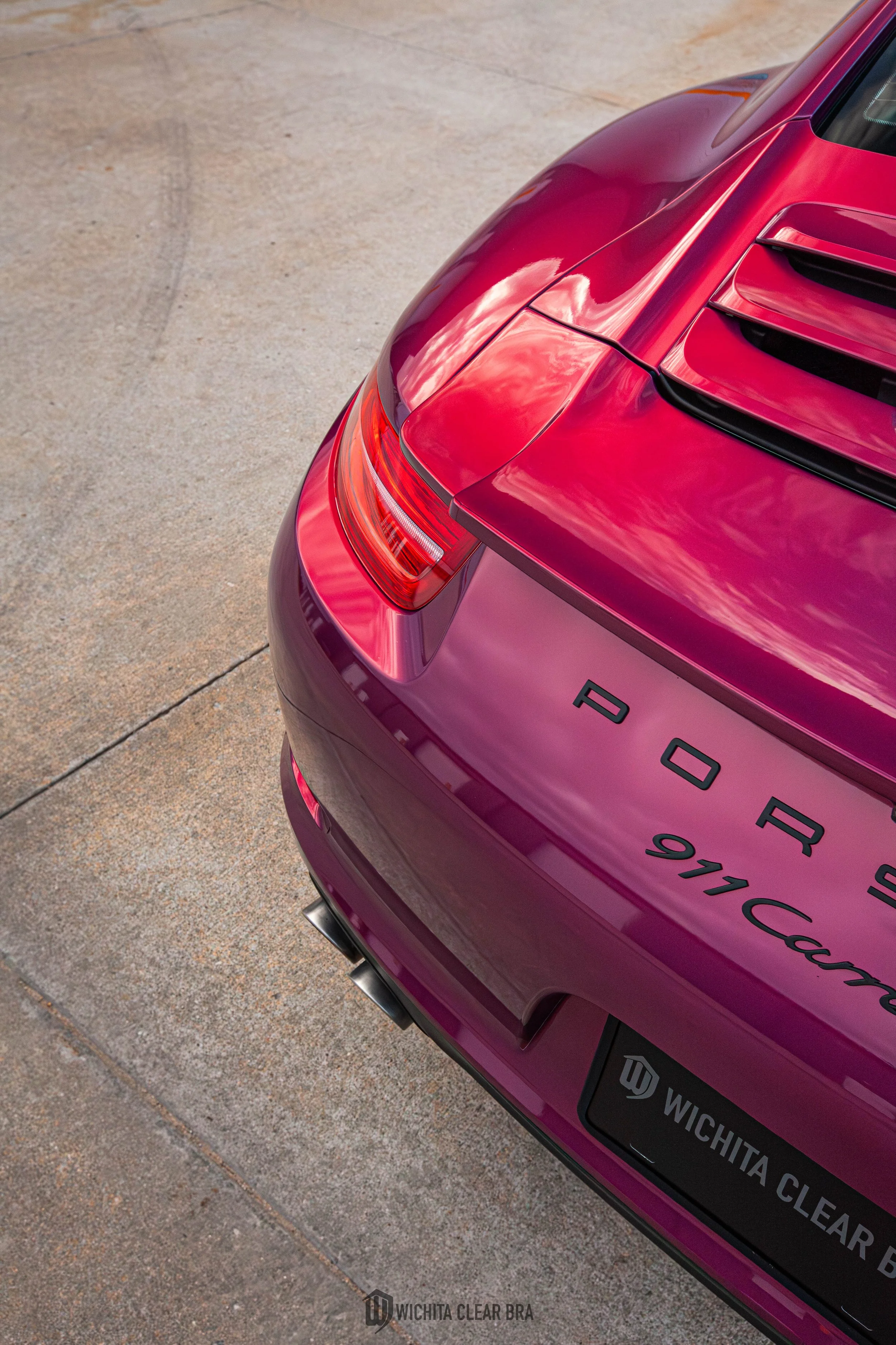 2013 PORSCHE 911 CARRERA S - COMPLETE COLOR CHANGE VINYL WRAP - GLOSSY METALLIC RICH MAROON from VINYL FROG