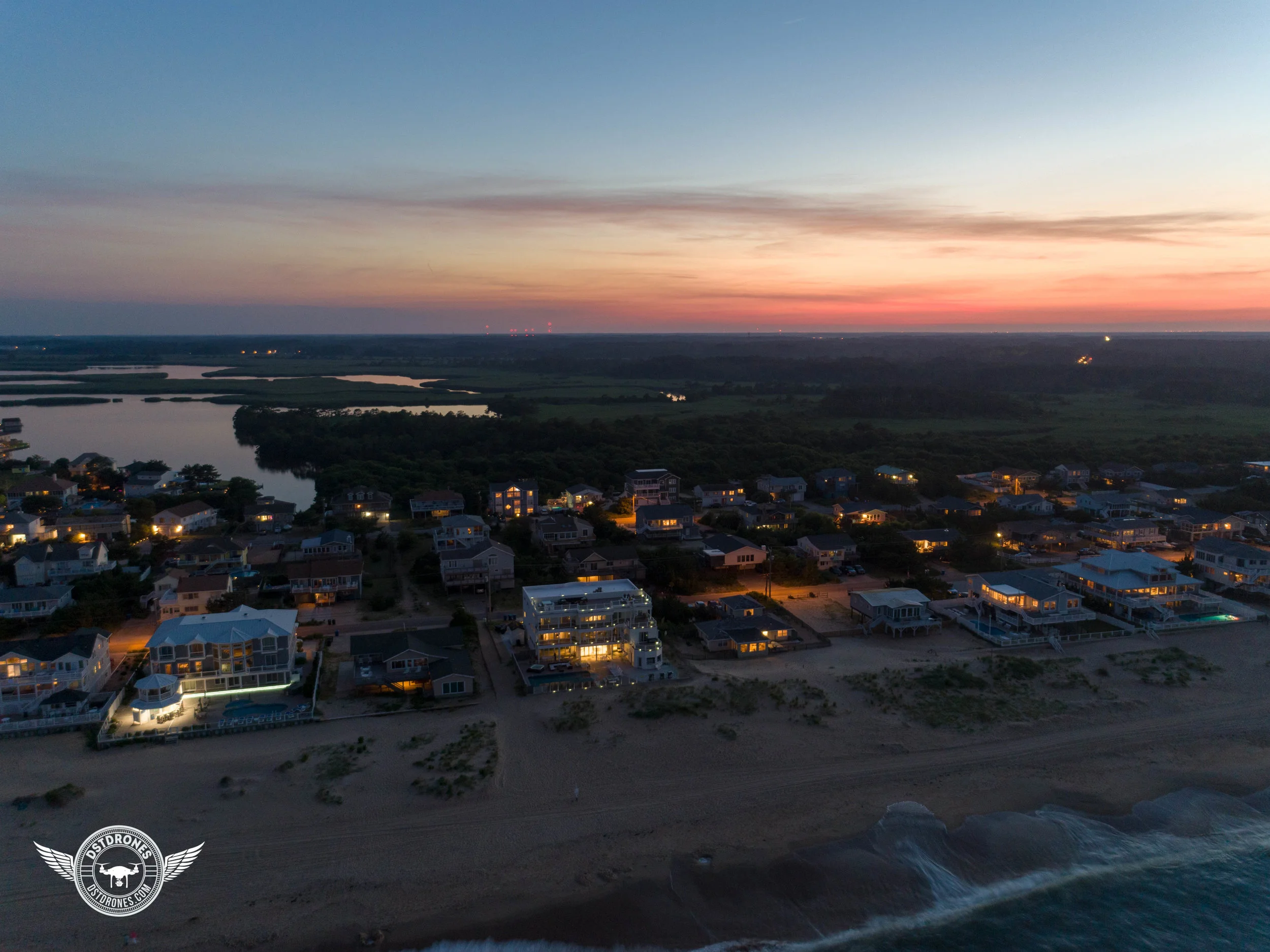 Sandbridge Beach at night