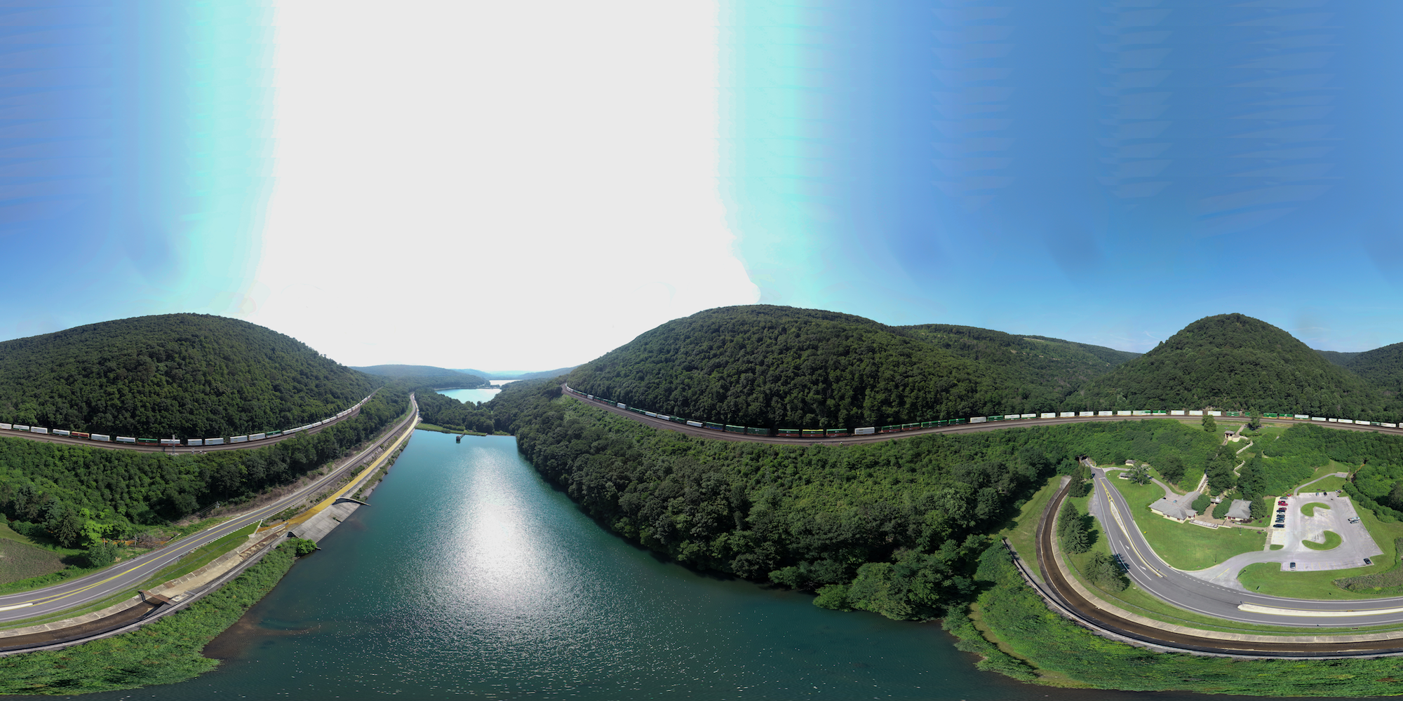Panoramic of Horseshoe Curve, Altoona, PA. Given the U-shaped subject, this is probably one of the most interesting places in America to shoot panoramic photos! Fortunately, it is only about 10 miles from my house.