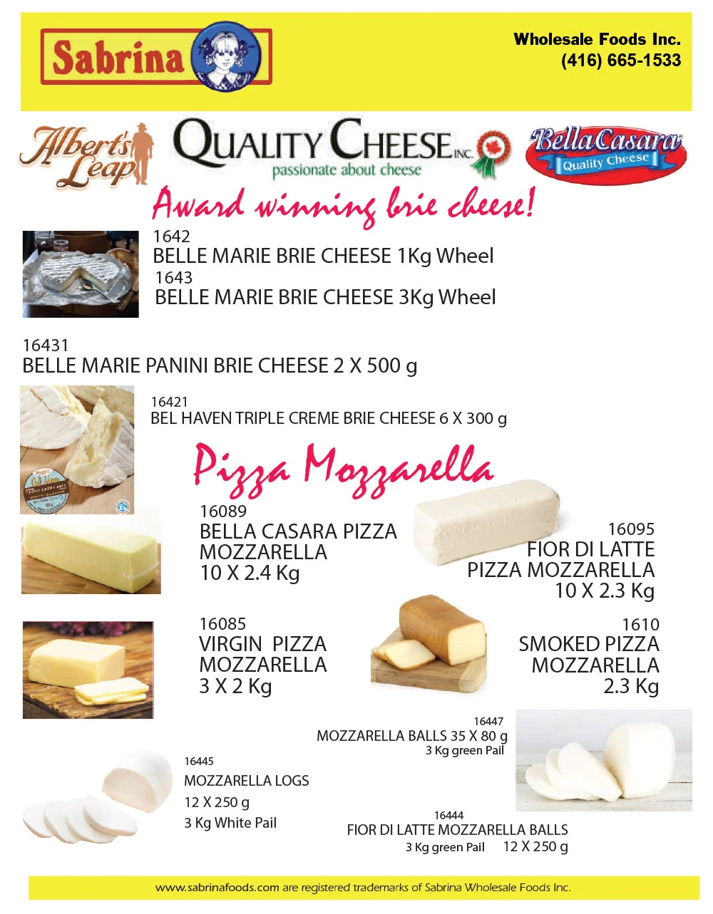 Quality Cheese — Sabrina Wholesale Foods Toronto Supplier of food
