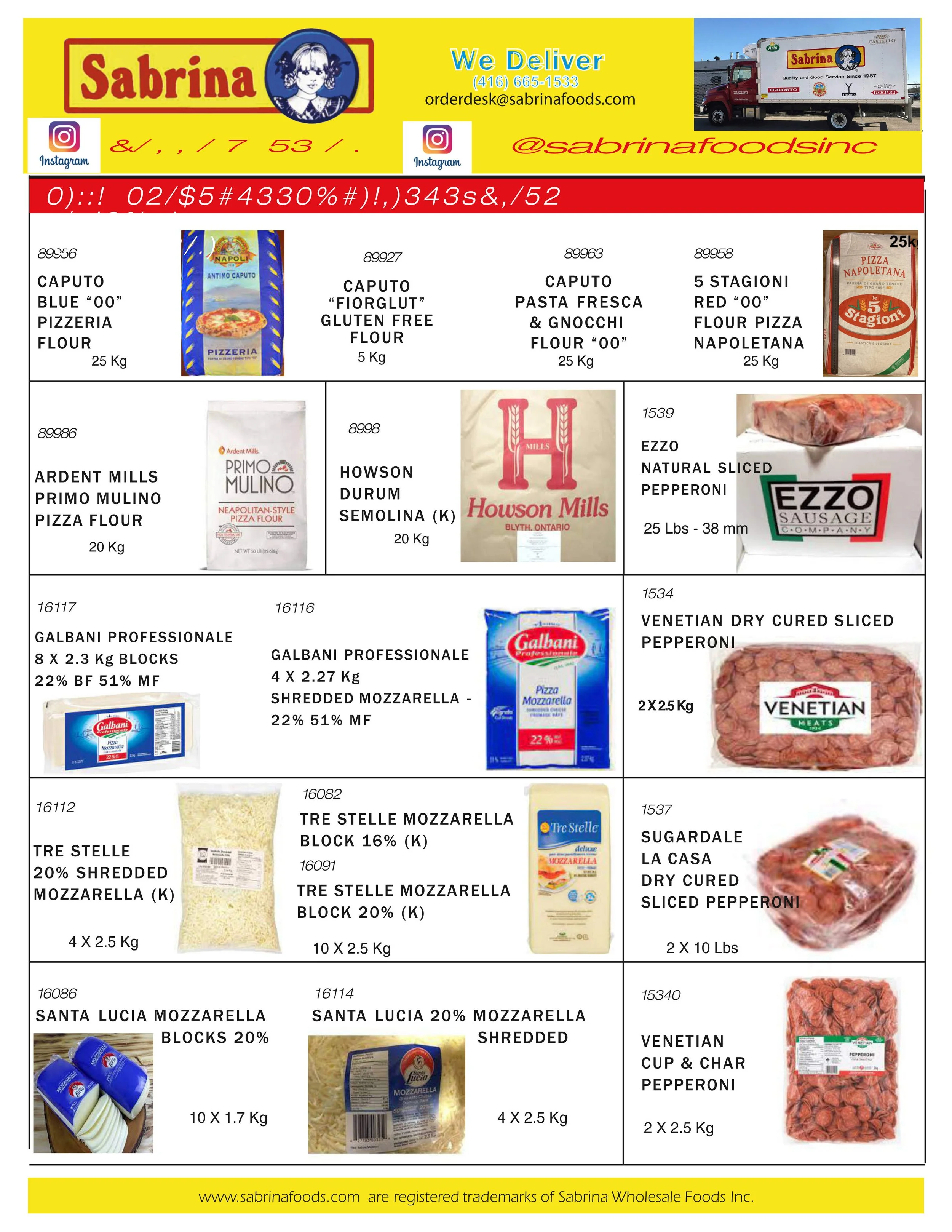 Pizza Products Specialists - Flour - Mozzarella - Pepperoni