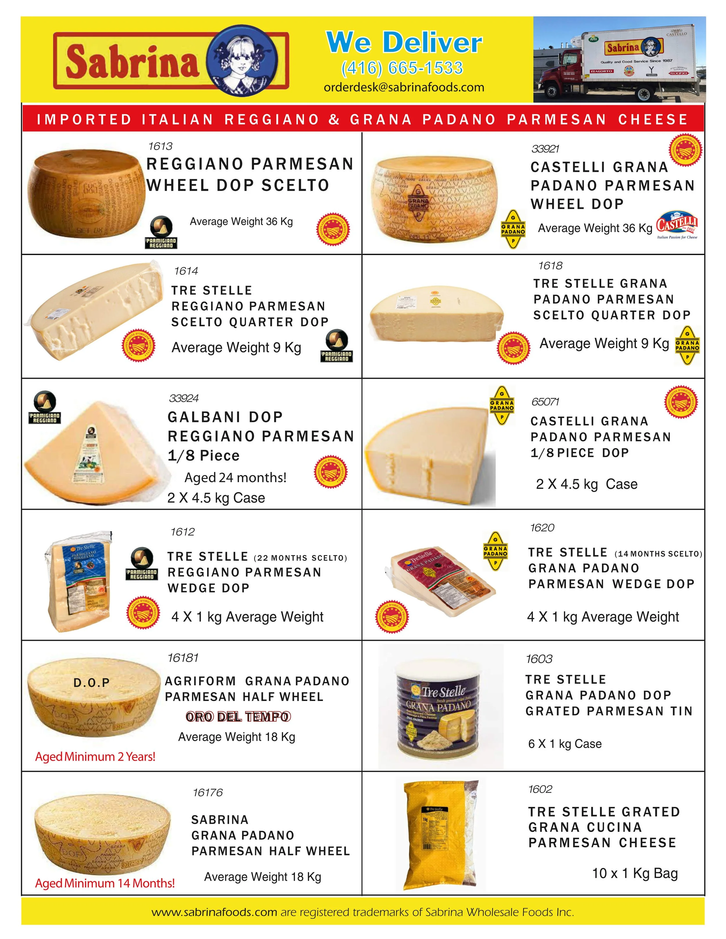 Imported Italian Reggiano Cheese &amp; Grana Padano Parmesan Cheese