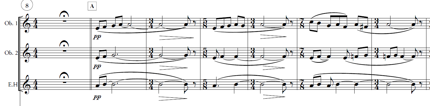 Meno Mosso , oboes' entrance.