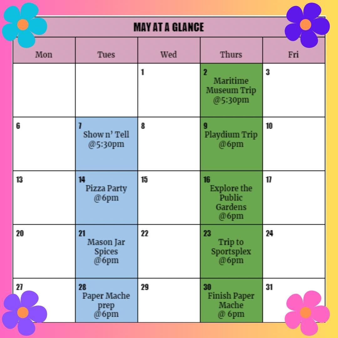 🌸 April Showers Bring May Flowers 🪻 And here at HACL we cannot wait for that! Here is an updated sneak peak at May's programming! This month we are taking in some local history , exploring nature in our neighbourhood, enjoying some tasty treats and