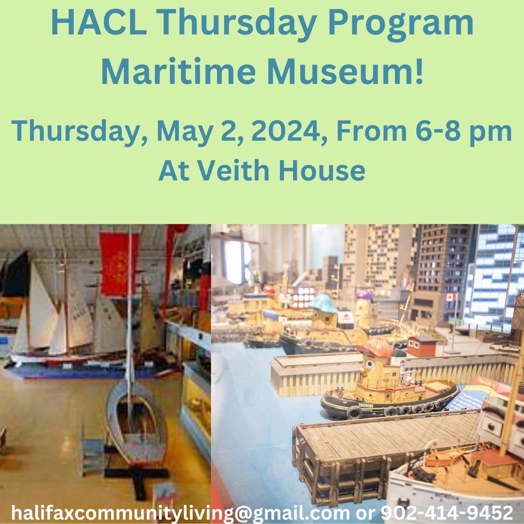 📢 Attention HACL Thursday Program is Tomorrow📢

Join us on Thursday, May 2, 2024, from 6-8 pm at 3115 Veith Street for our Thursday program. This week's program will take us to the Maritime Museum of the Atlantic on the waterfront. Everyone will di
