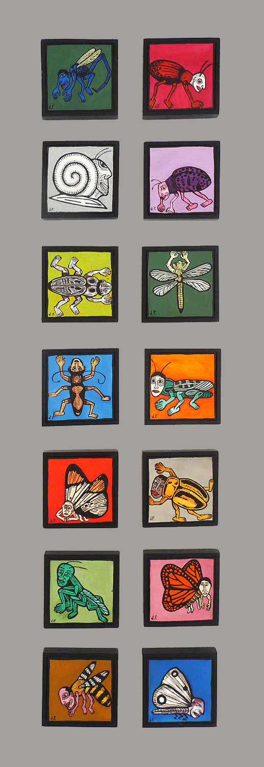   Various Bug Paintings  2002 &nbsp;&nbsp;Oil on canvas &nbsp; &nbsp; &nbsp; &nbsp; 8" x 8" &nbsp; Inquire for availability    