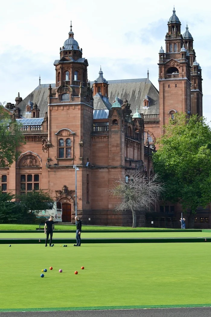 Lawn bowling near The Kelvingrove Museum