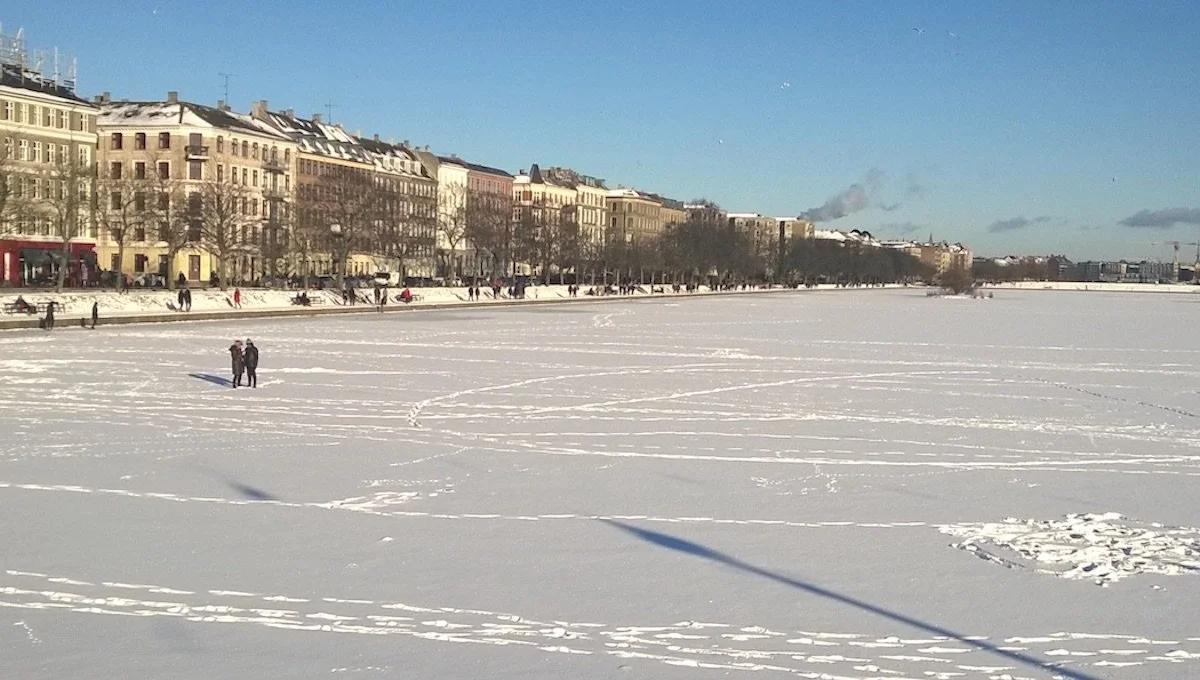 Winter walk on the ice