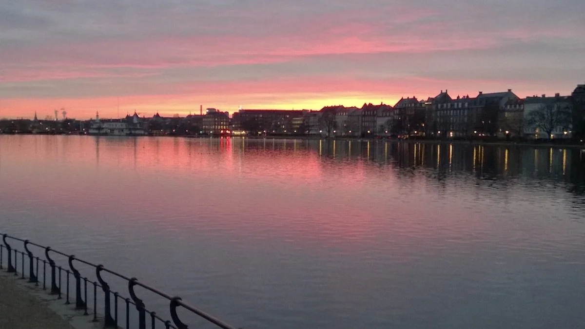 Sunset over Peblinge Lake