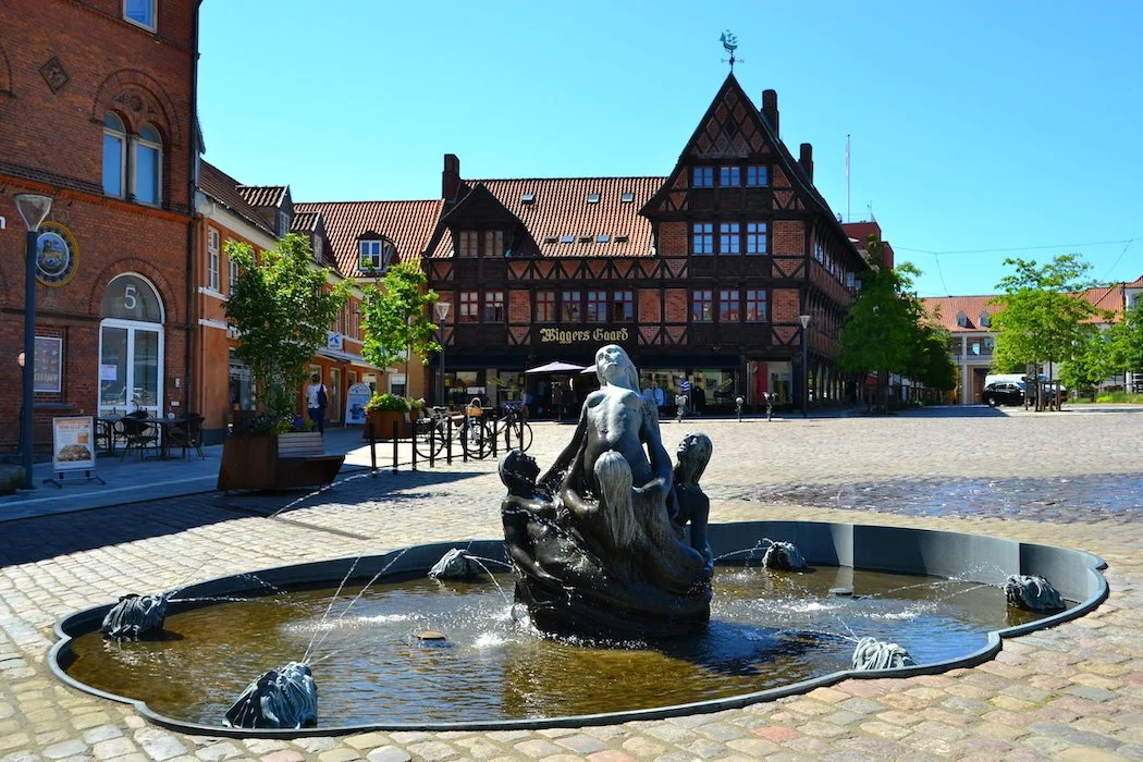 Mermaid Fountain in Svendborg's main square