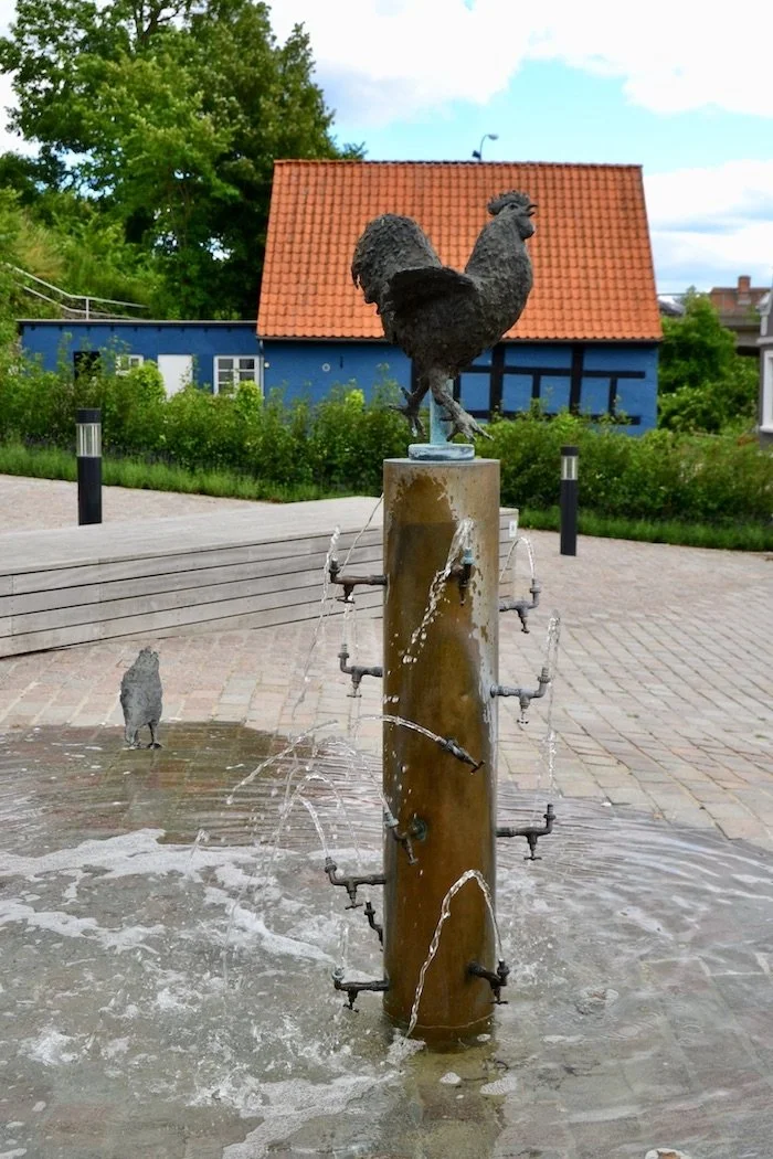 Historic "Hen Spring" as a modern fountain