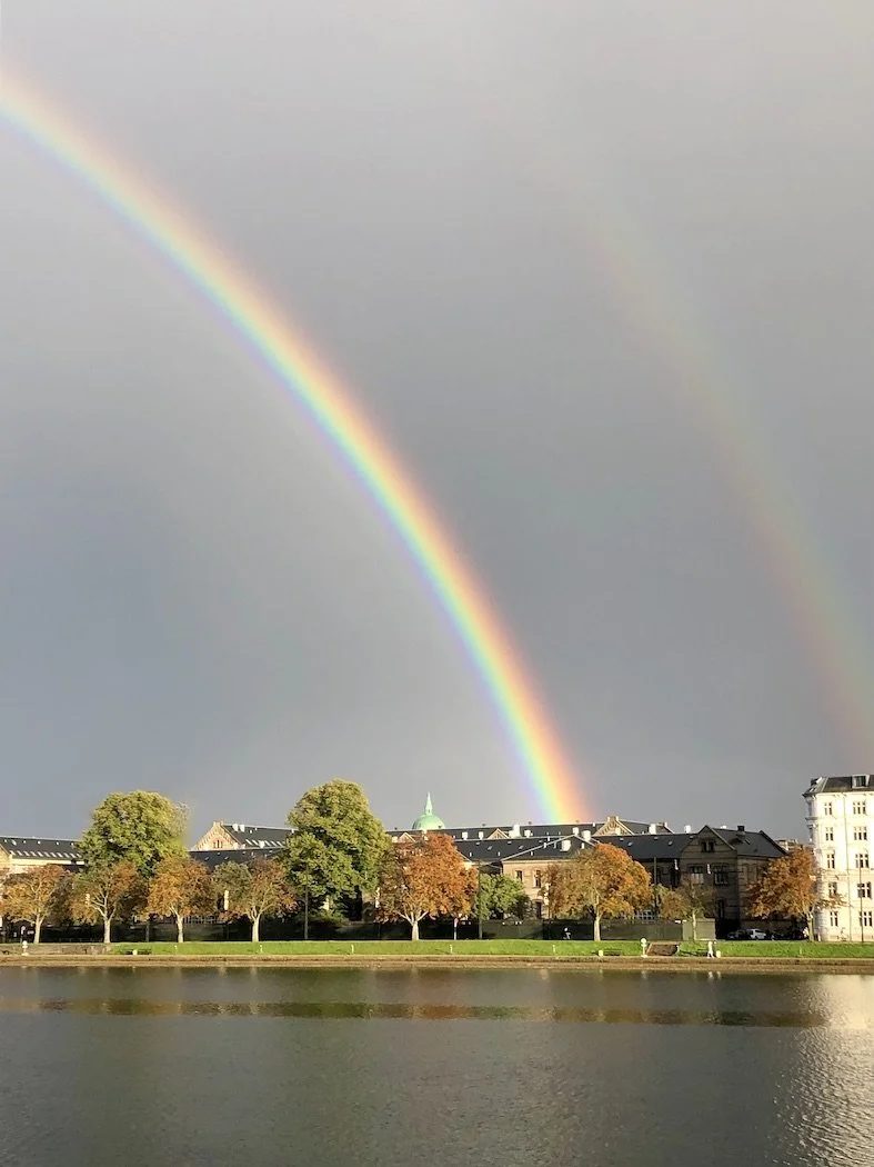 Double rainbow after an autumn storm