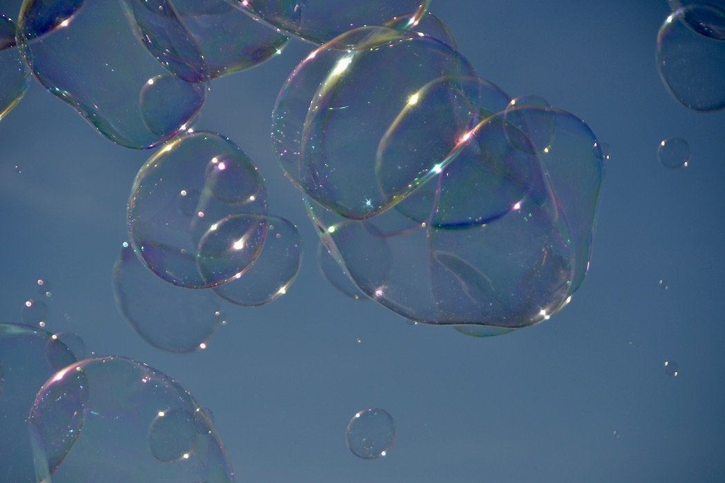 Reflections Bubbles in bubbles Glasgow Scotland