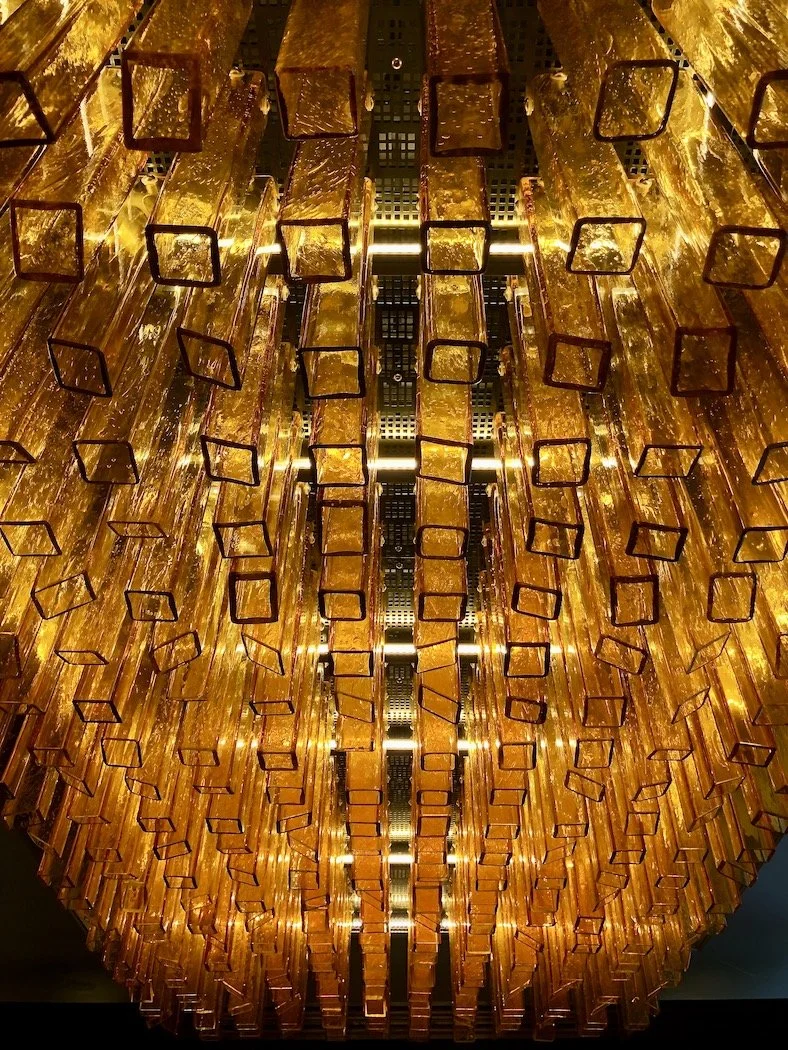 Patterns gold glass ceiling lamps Langelinie Denmark