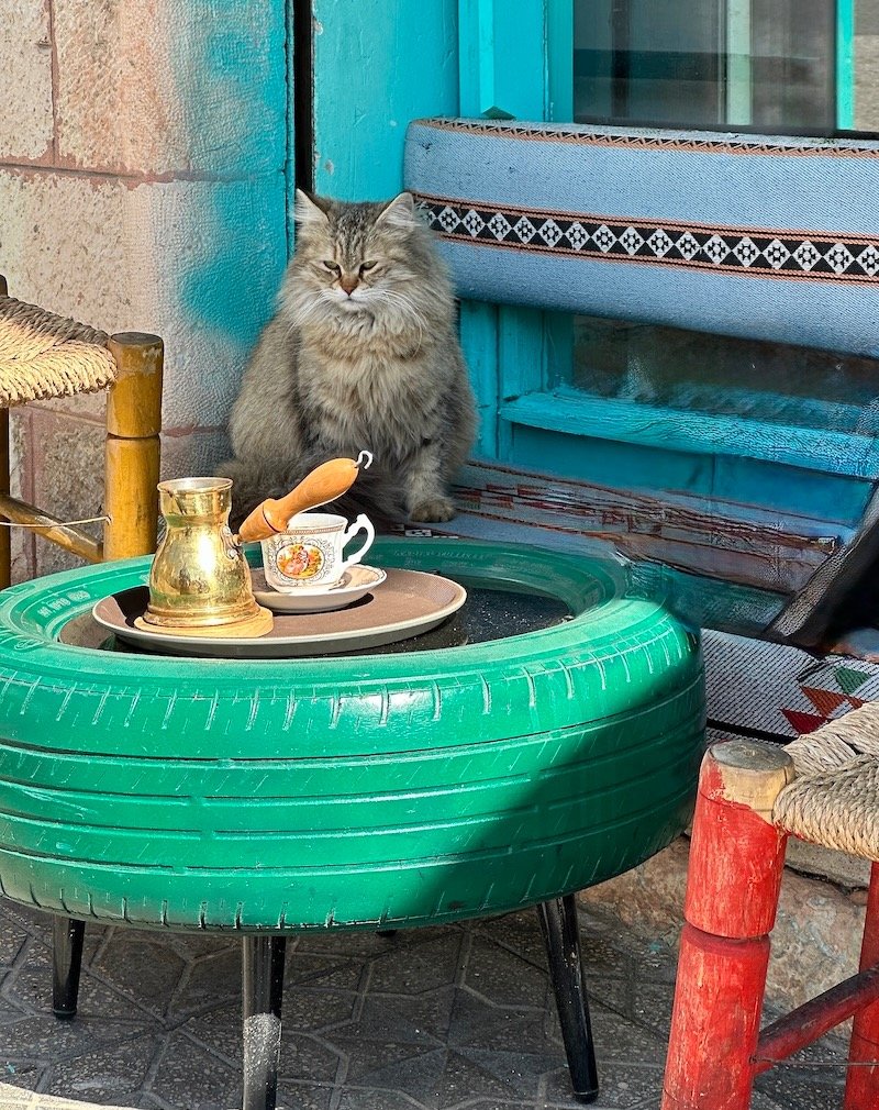 Travel Tips Tuesday inspiration from Amman, Jordan, where the Jabal al Luweibdeh neighborhood, atop one of the original seven hills, is home to coffee houses, colorful murals, and alternative culture, as well as the Contemporary Art Museum, The Darat