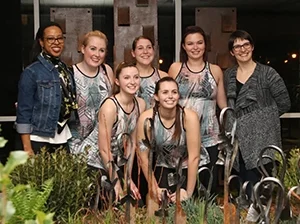 Dancers in a vernal pool exhibit.