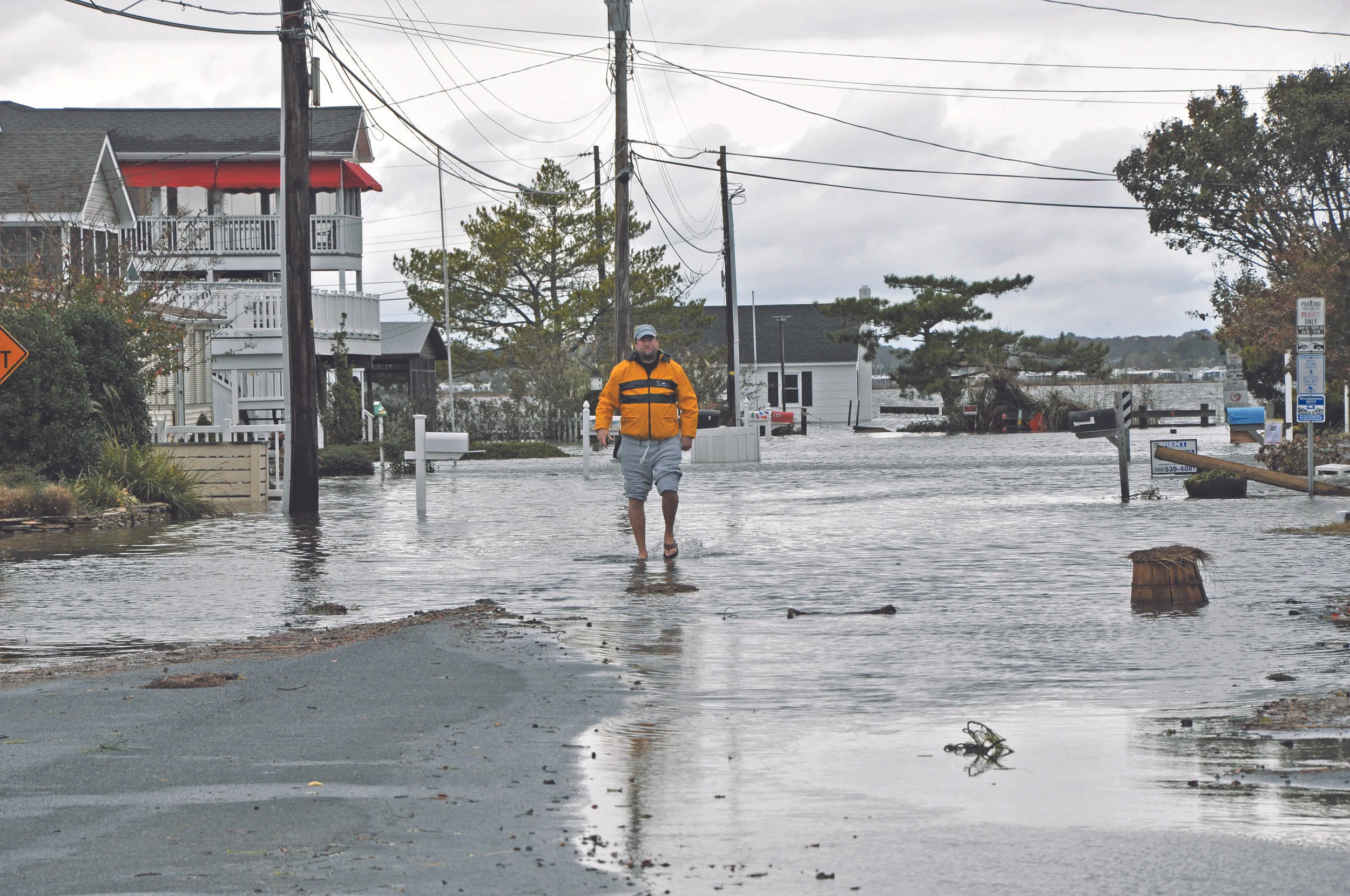 Flooding in a coastal community.