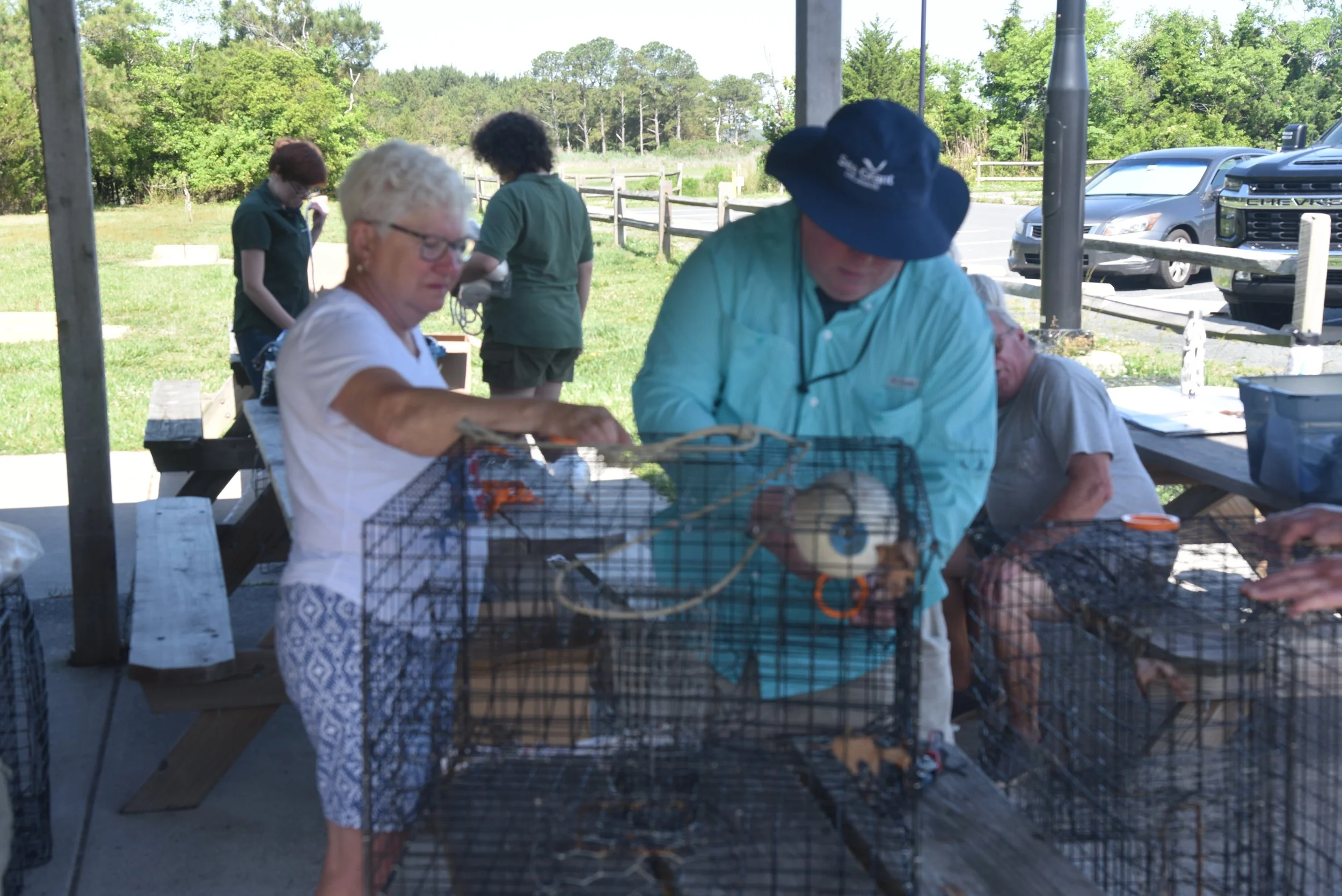 James Farm Ecological Preserve Crab Trap Check