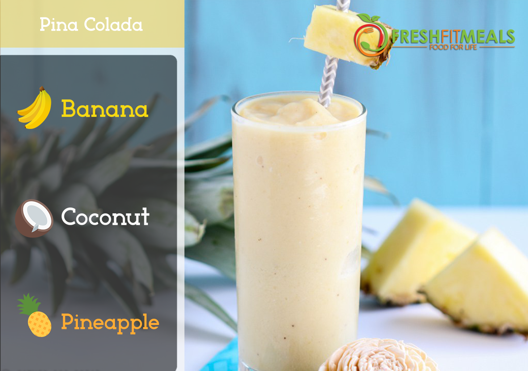 Pineapple, banana, and coconut.