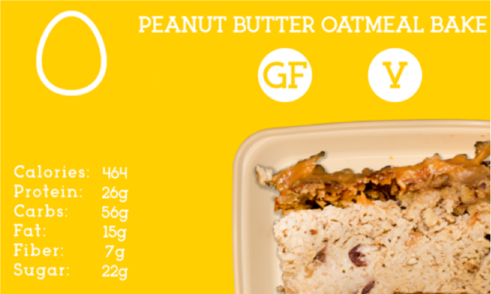 Baked rolled oats with whey protein topped with a creamy peanut butter - honey crust