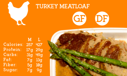 House made, gluten free meatloaf served with chipotle mashed sweet potatoes, steamed asparagus, and sun dried tomato chutney.