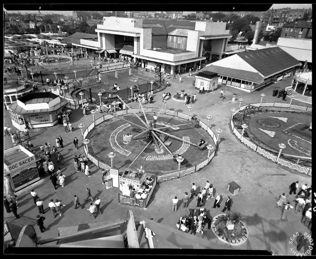 Aerial view of the Octopus ride at Dreamland Margate.