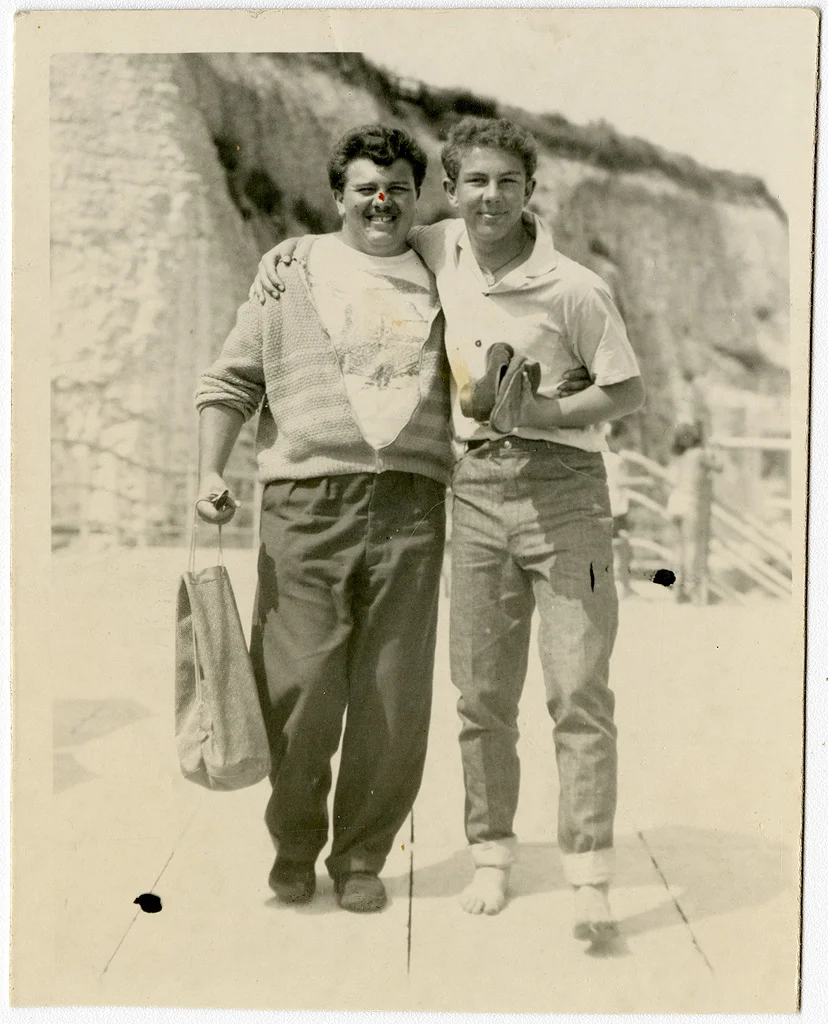 Colin Harvey with cousin David at the Sundeck Palm Bay Cliftonville, Margate, Kent. 1961. ©Colin Harvey