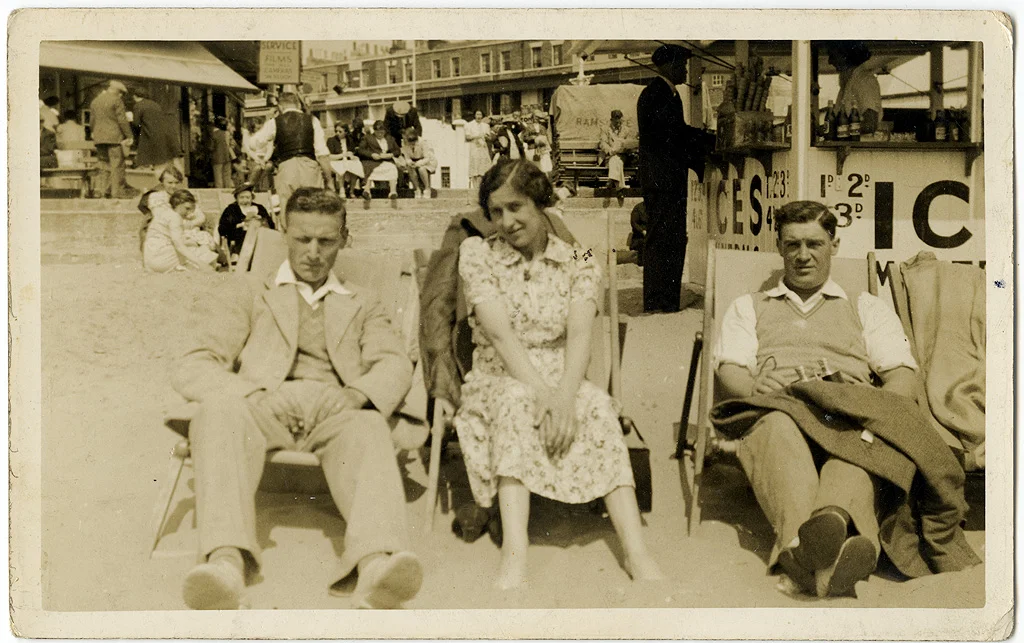 Thomas (Nod) Norman and friends. Taken on Ramsgate Sands. ©Maureen Turner