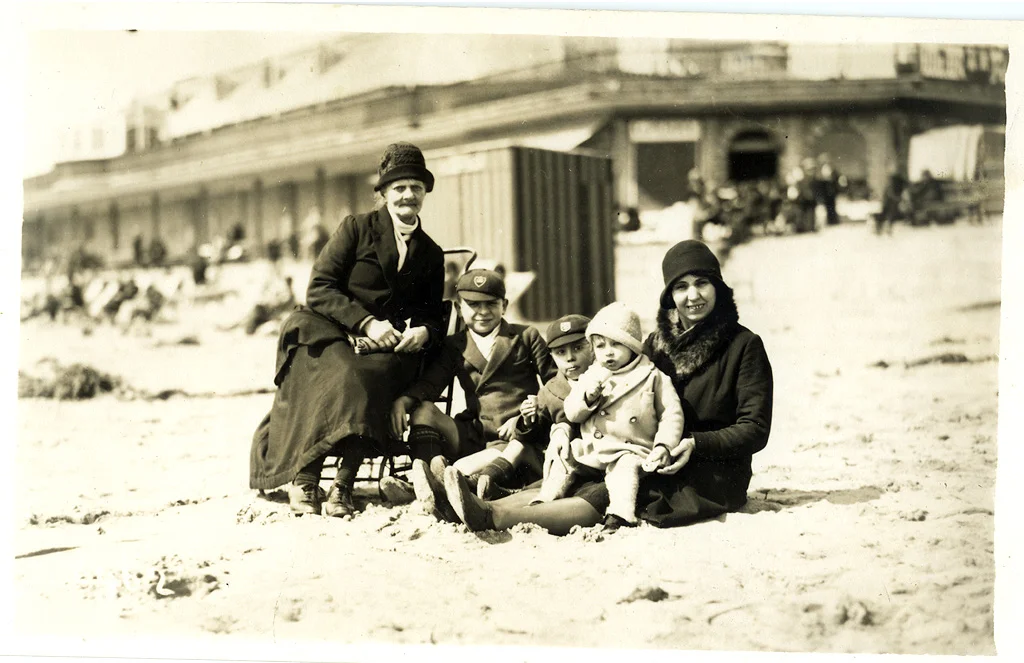 Beach group on Ramsgate main sands in front of the Royal Pavillion, Ramsgate, Kent. ©Paul Godfrey