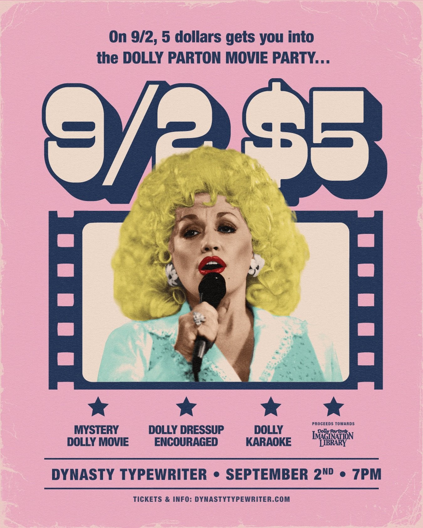 9/2 &bull; 🎟️ $5
💖A DOLLY MOVIE PARTY 💖
Come celebrate an absolute angel with us. 💕🌟
We&rsquo;ll be watching a certain beloved Dolly movie on 9/2 for $5. 👀🎬
Come dressed Dolly-style, exactly as you are, or somewhere in between. You know she&rs