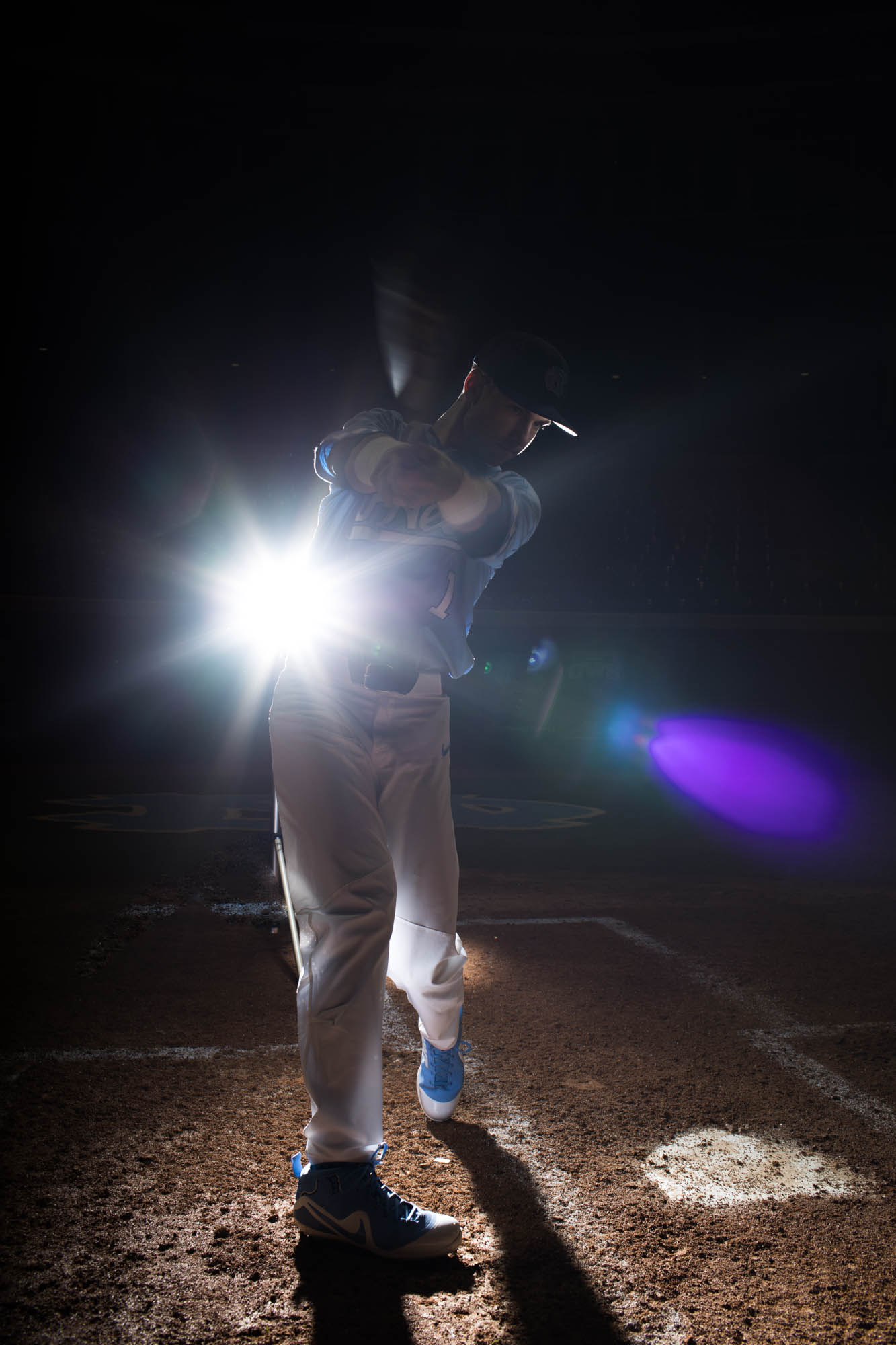  Working with multiple lights from the studio to the baseball field. 