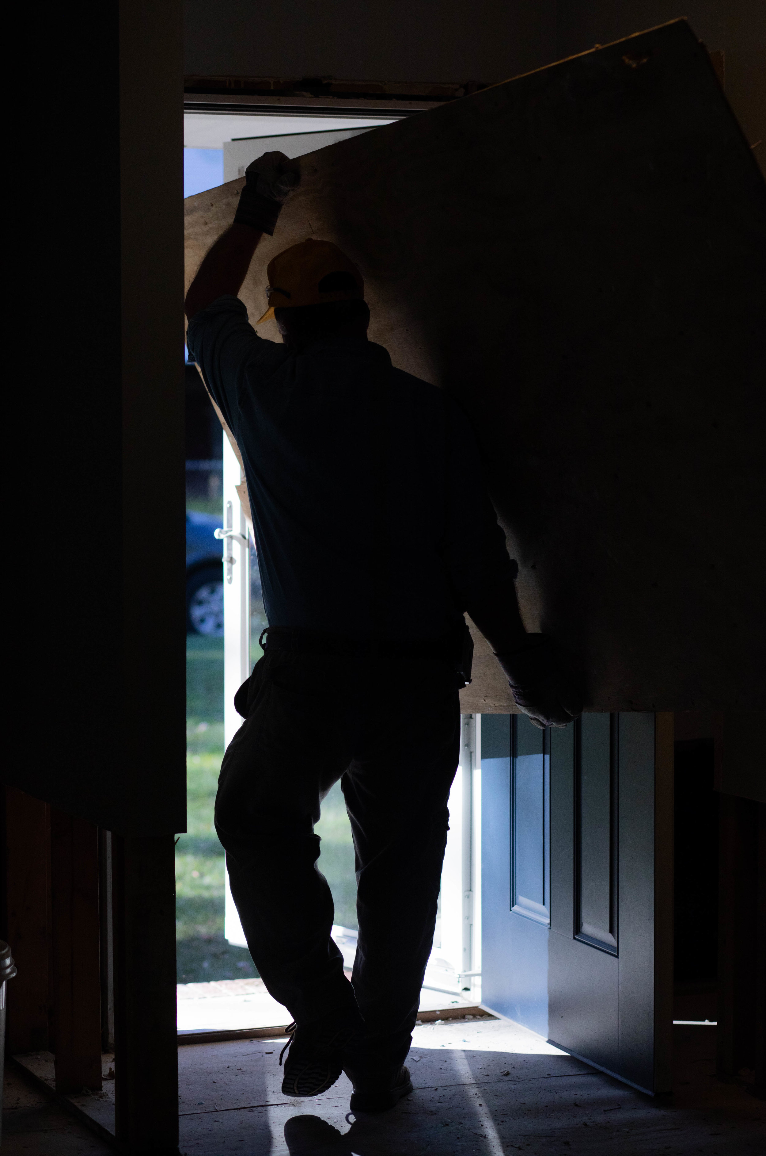Riggs, retired from the construction business after 45 years, but all his sons continue in construction work. "Raised on construction site back tose days kids could work," said Riggs. "Made a good living at it." He graduated from college and got married the next weekend. He sometimes goes up to two months without seeing his wife while volunteering with the Baptist Men. Even though he leads the team rebuilding houses, he doesn't believe in sitting back and giving orders, but puts in the manual labor with the group.