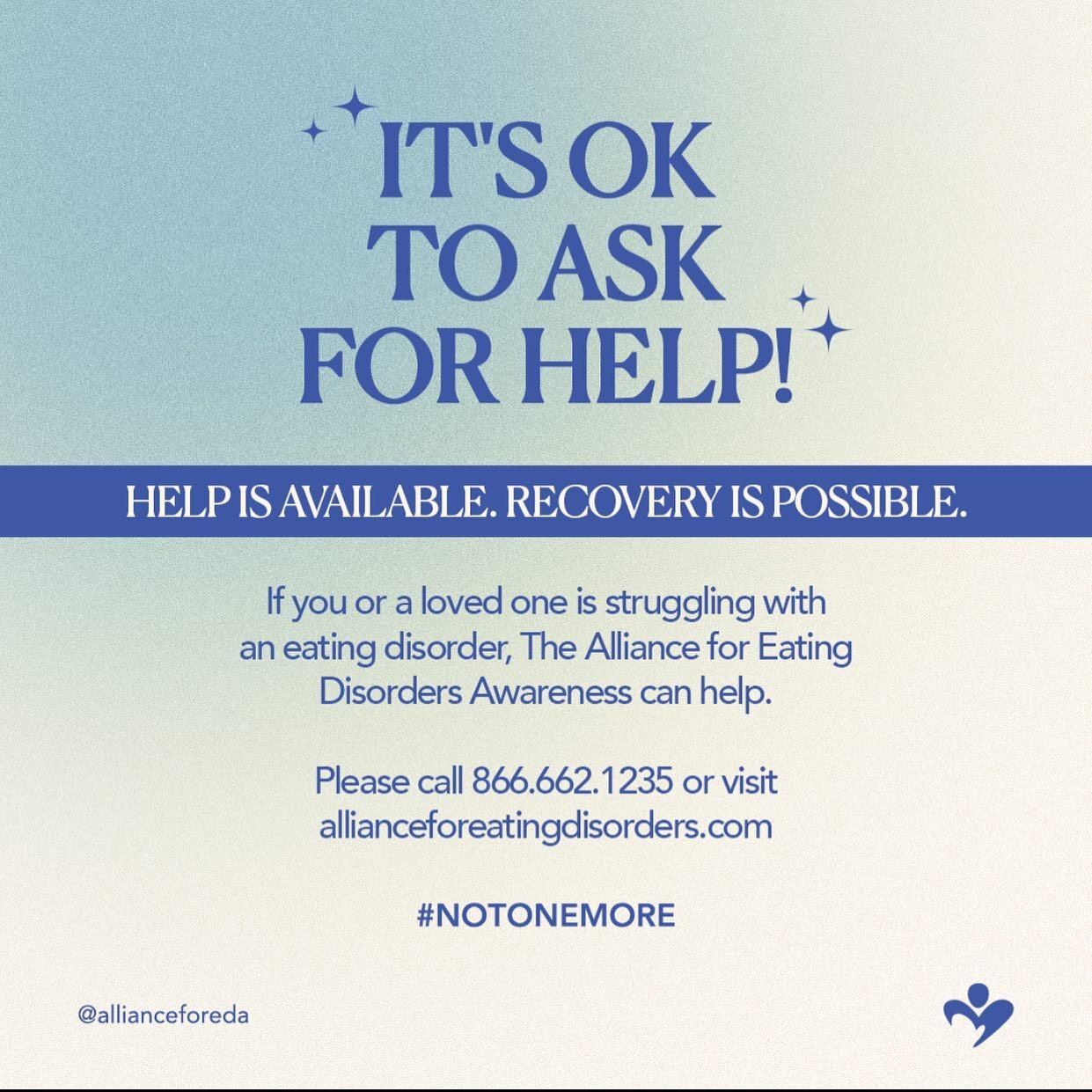 Are you or someone you know struggling with an eating disorder? You are not alone. Help is available, and recovery is possible. Please reach out today to @allianceforeda at 866.662.1235⁠ or visit allianceforeatingdisorders.com. Please repost - it cou