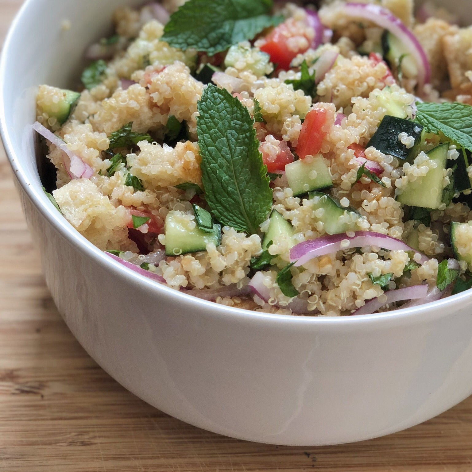 bread &amp; quinoa salad