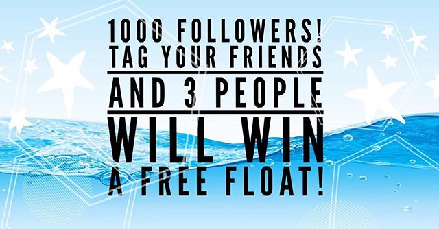 We are almost to 1000 followers!! Help us get there!  Tag your friends in the comments  and when we reach 1000 followers, we will randomly pick three winners to win a free float.  Tag your friends to enter! Our hearts are full of gratitude. @healingo