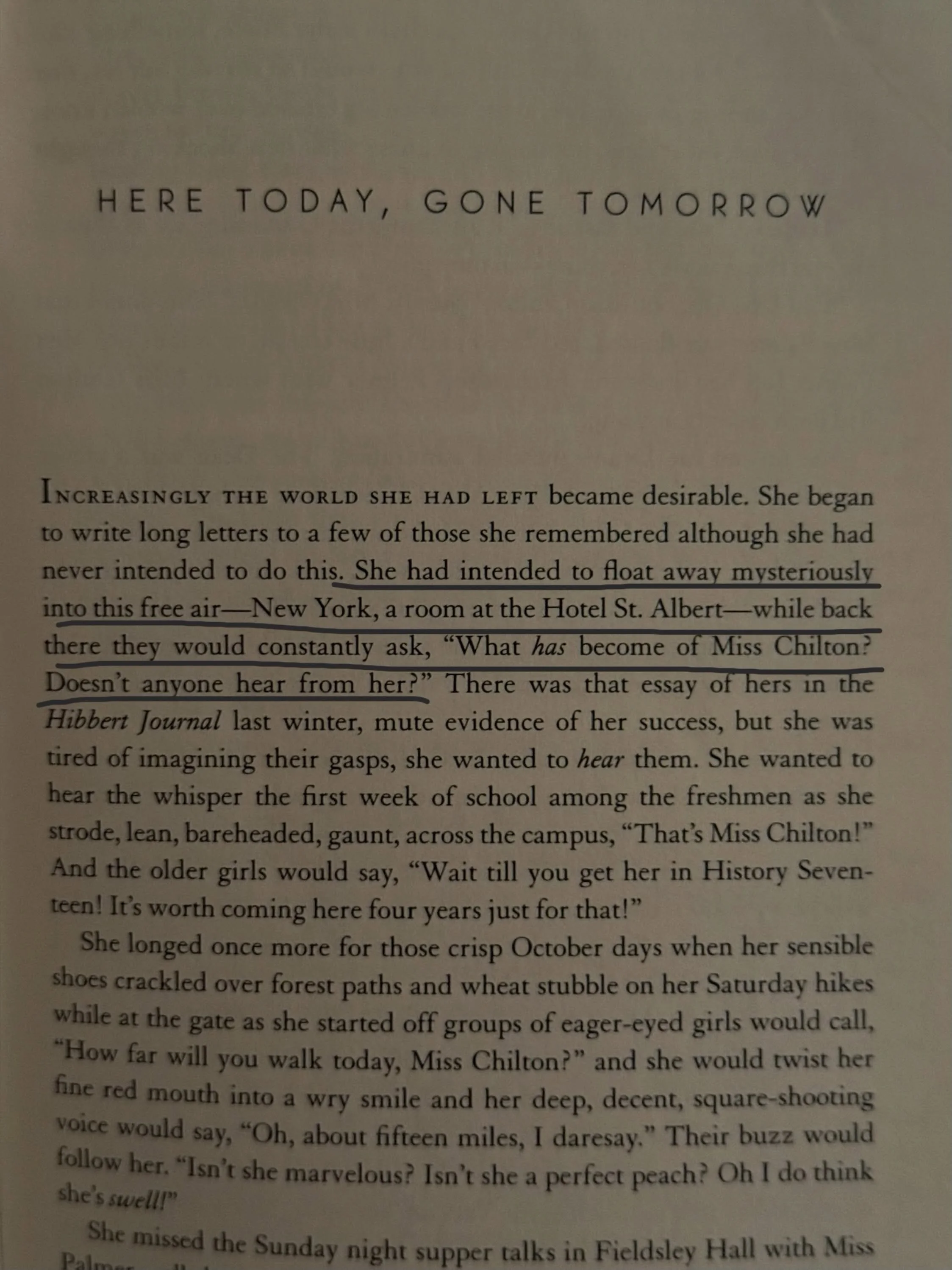 Sometimes my dream is to disappear from social media entirely and live a mysterious life . . . but being an indie author means posting, marketing, engaging

This is the first page from a short story by Dawn Powell called &ldquo;Here Today, Gone Tomor
